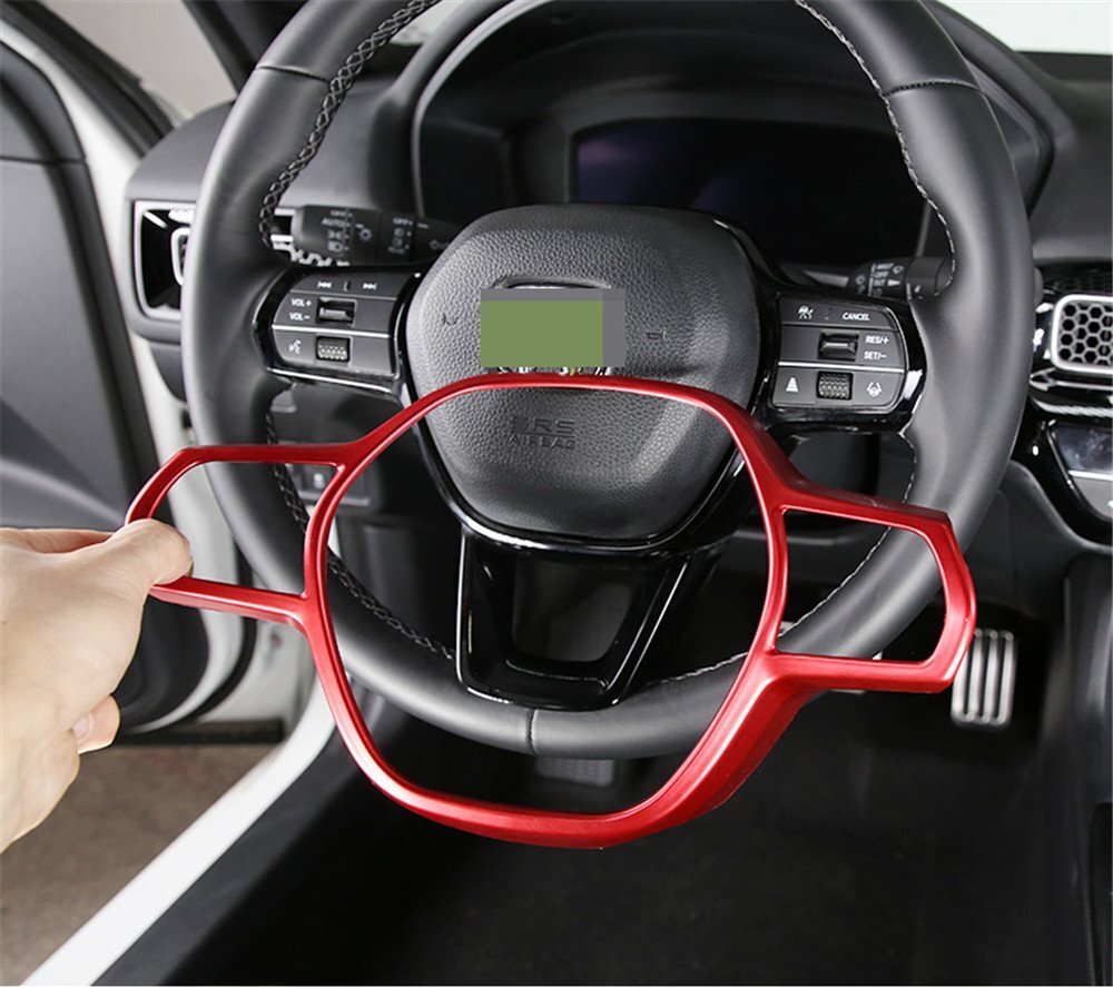 Red ABS Interior Steering Wheel Panel Cover Trim for Honda for Civic 11th 2022 2023