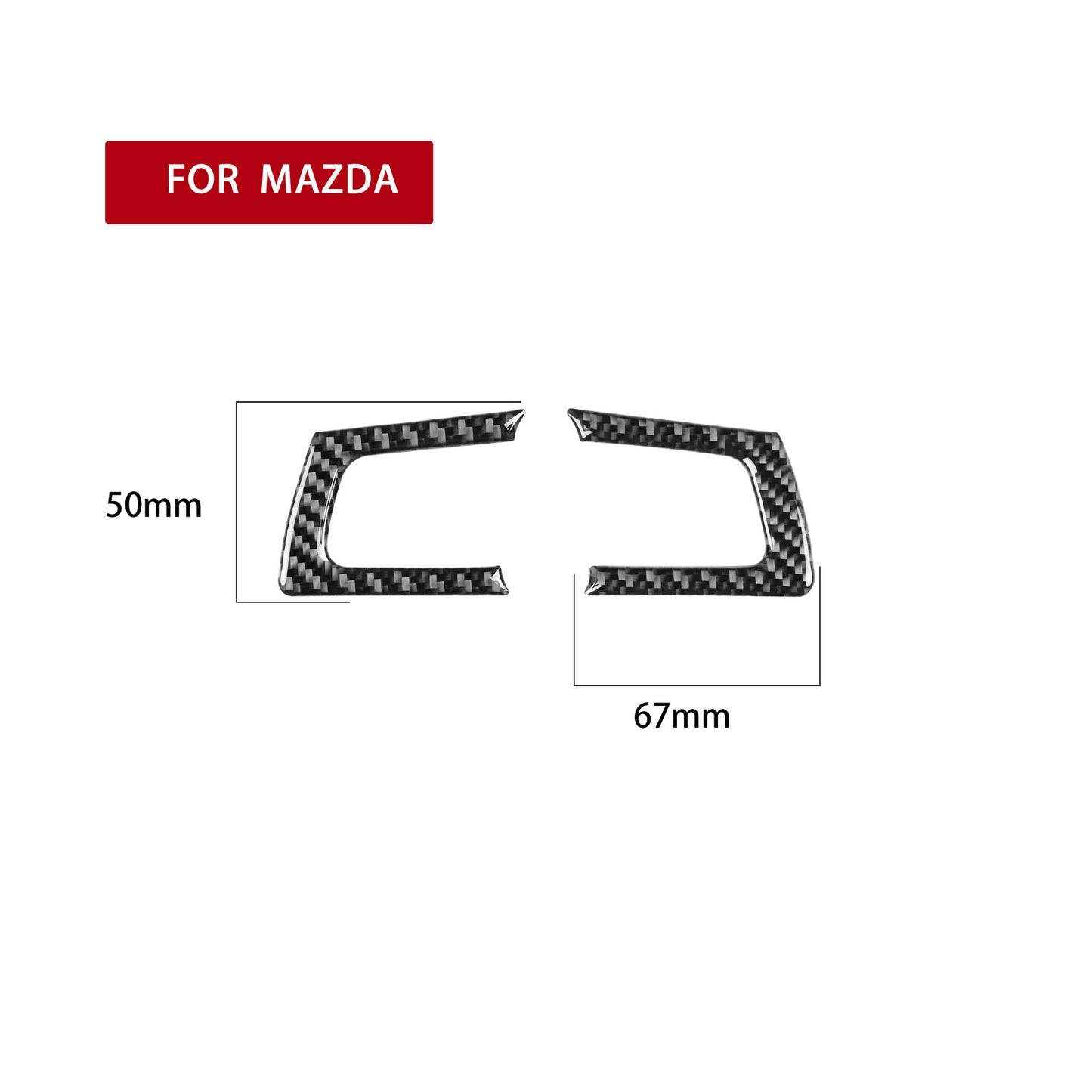 2PCS Carbon Fiber Steering Wheel Cover Fit for Mazda MX-5 Miata 2009-2015