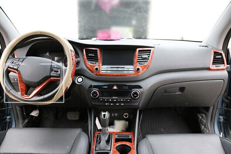 Fit for Hyundai for Tucson 2015-2018 Peach Wood Steering Wheel Decor Cover Trim 1PCS