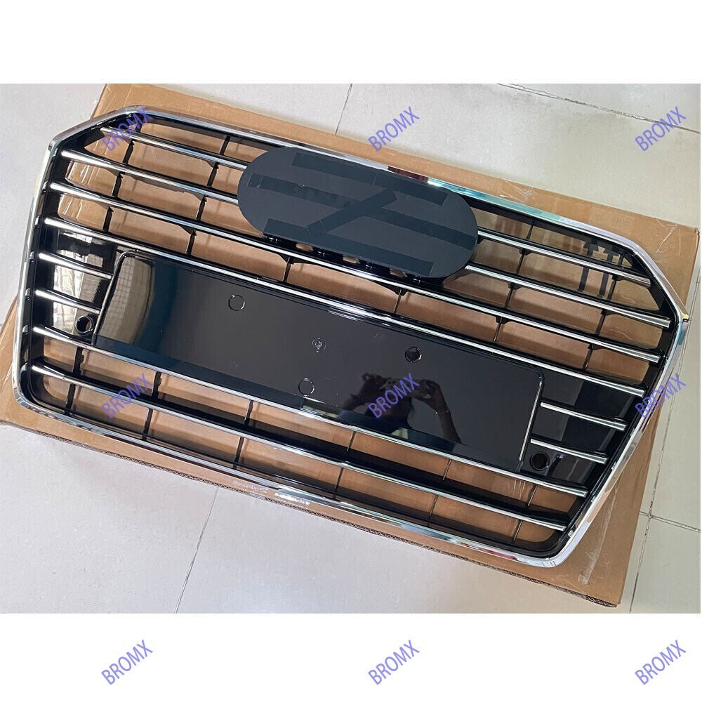 Front Upper Bumper Grilles Mesh Grill Fit for AUDI A6 C7pa 2016 2017 2018 Silver