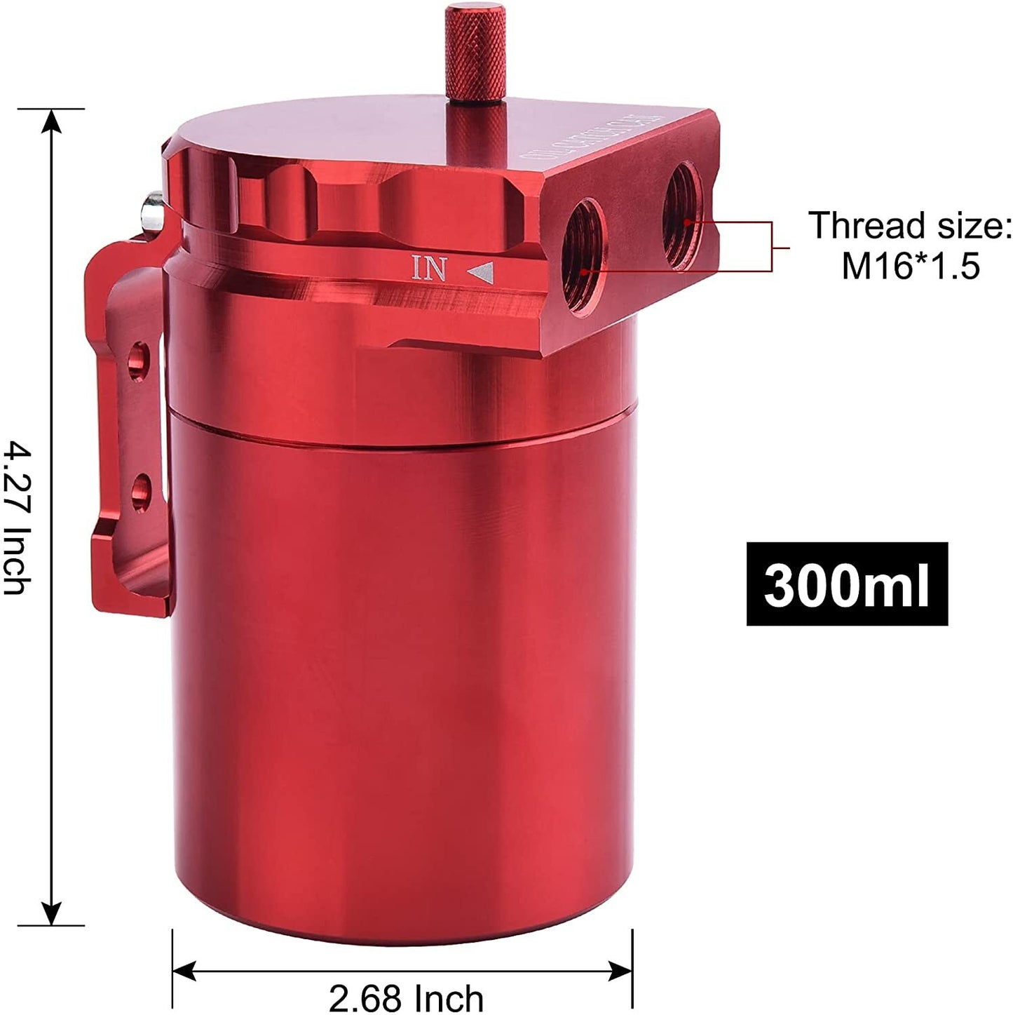 Universal Oil Catch Can Reservoir Tank Kit Fuel Line Aluminum Red 300ml In stock