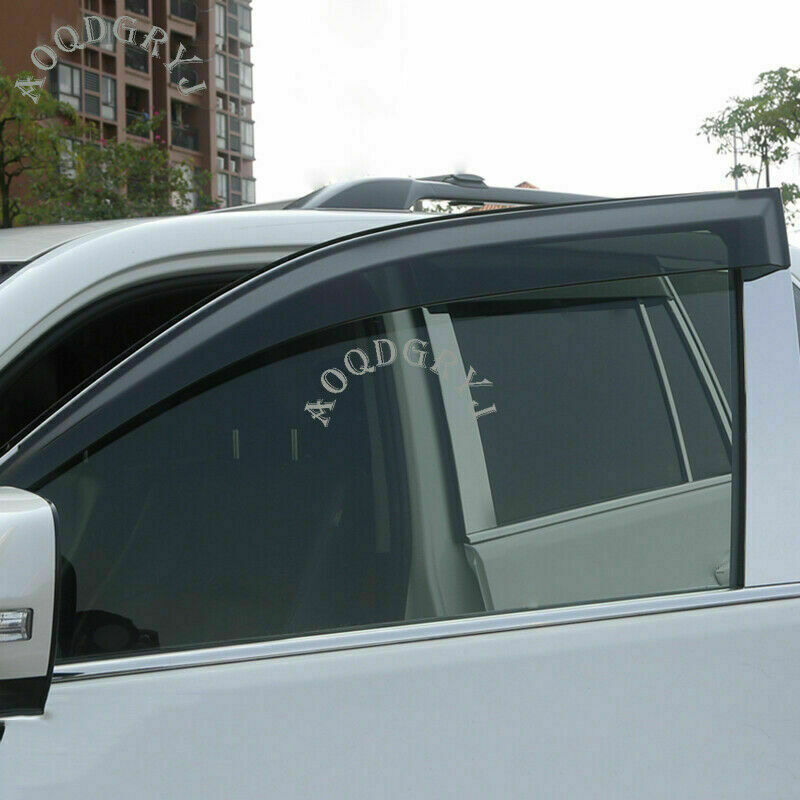 for Toyota Prado 2010-2021 Black Car Window Visors Sun Rain Guard Vent Deflector