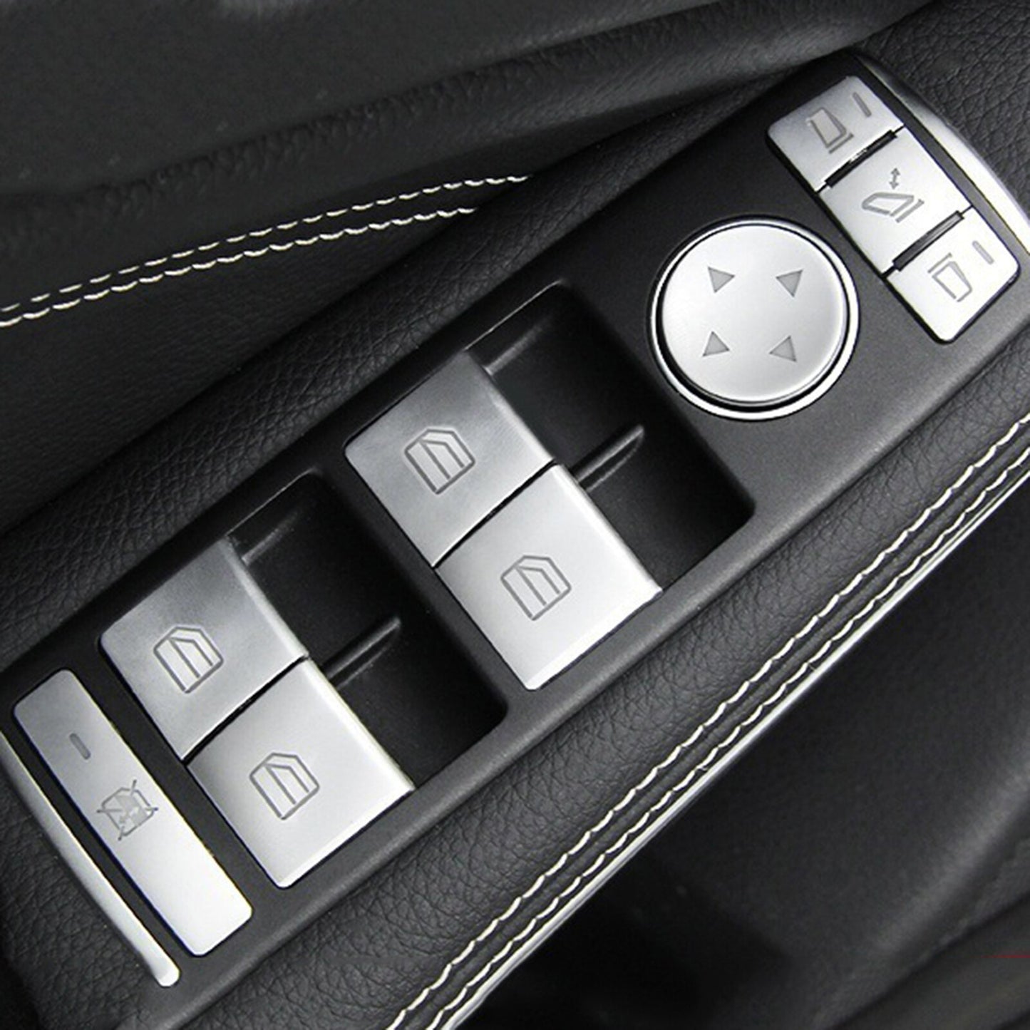 14Pcs Interior Modified Window Switch Button Repair Stickers for Mercedes Benz