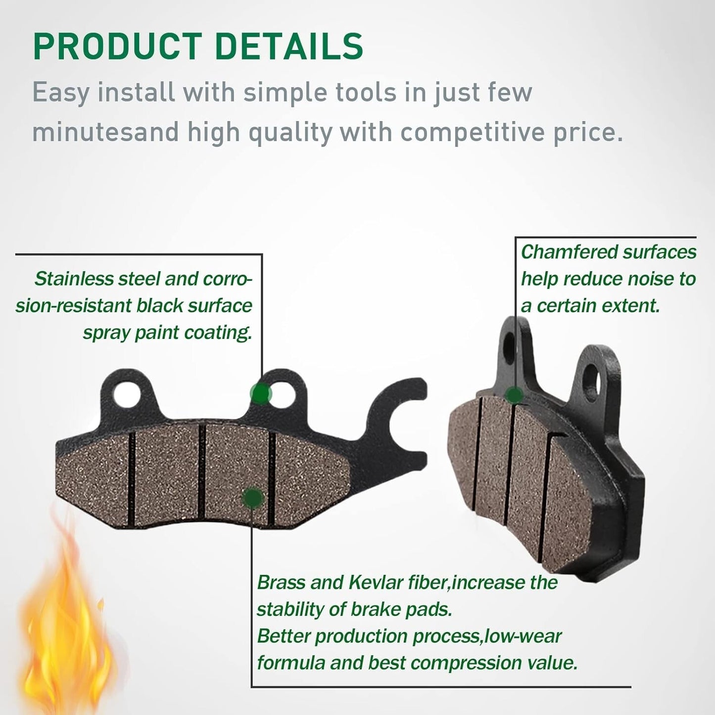 Brake Pads for KAWASAKI 250 R EX250 2008-2012 / EX 300 300 2013-2016