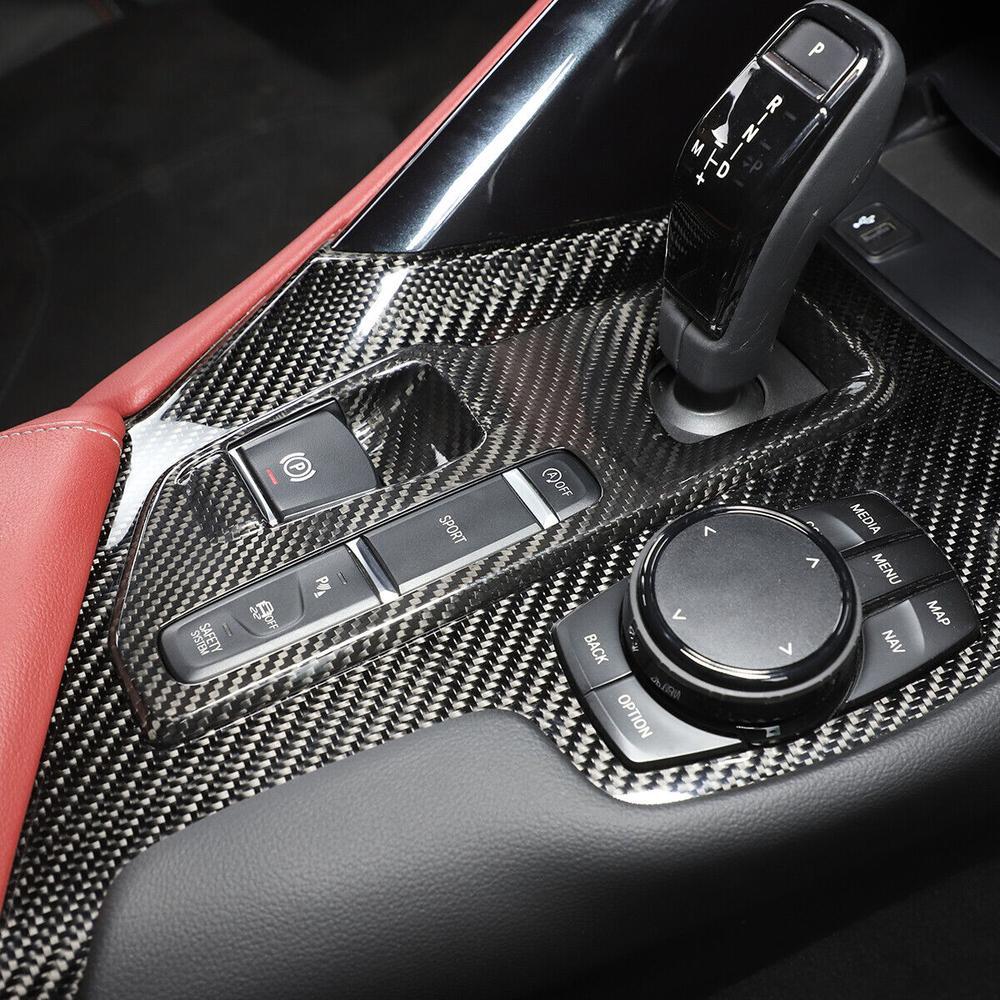 for Toyota Supra 19-2023 Console Gear Shift Panel Cover Real Carbon Accessories