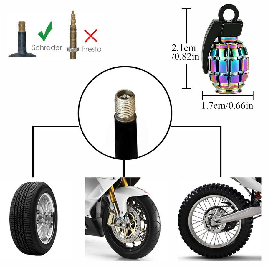 4-piece car tire valve cover rod air dust cover dustproof red bomb for Volvo