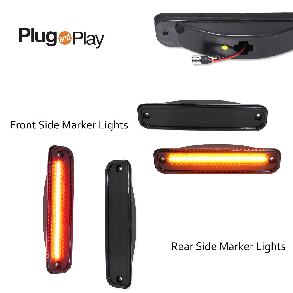 Suitable for 1975-1980 for Chevrolet for GMC Blazer Suburban pickup trucks. LED side marker lights in amber and red.
