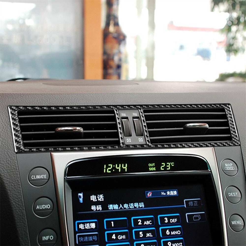 Soft Carbon Fiber Central Air Vent Outlet Panel Cover Fit for Luxus GS 2006-2011