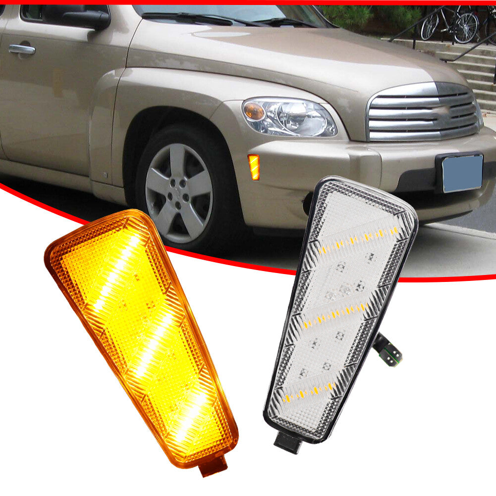 2-Pack Clear Lens Amber Front Side Marker Corner Lights for 2006-2011 for Chevrolet HHR