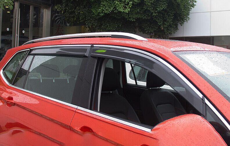 ABS Black 4PCS 17-21 for Volkswagen for Tiguan Side Window Visor Vent Deflector