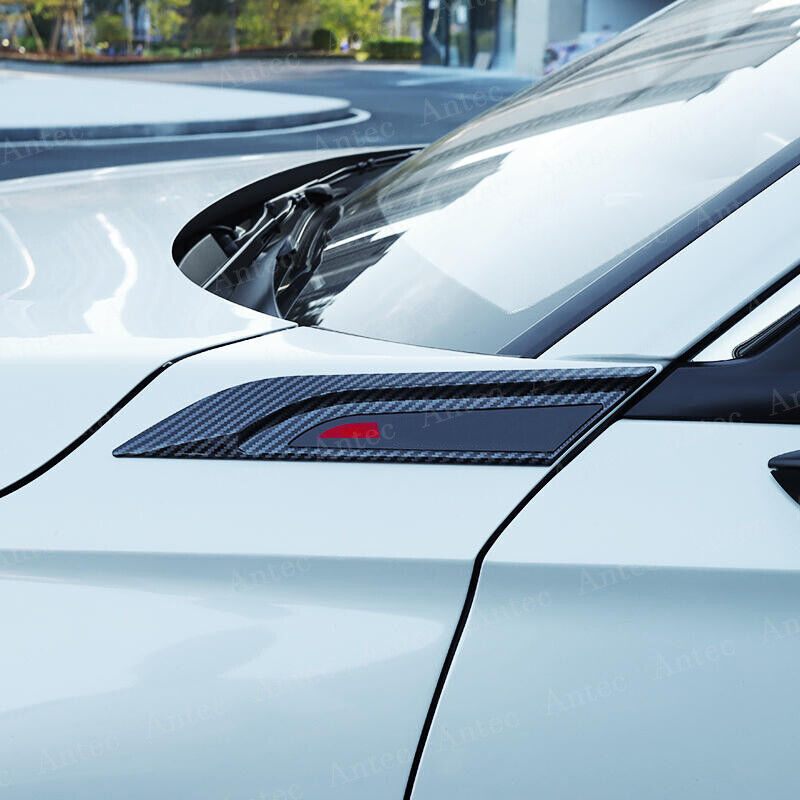 for Honda for Civic 2022-2023 Carbon Fiber Fender Side Body Emblem Hood Trim Cover2