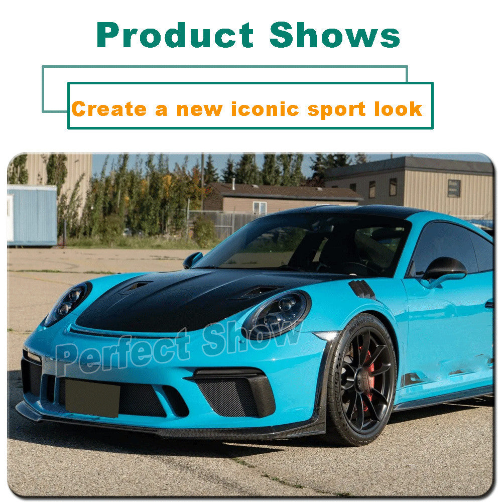 Fit for Porsche 911 GT3 2017-18 Dry Carbon Front Bumper Fins Side Air Vent Cover