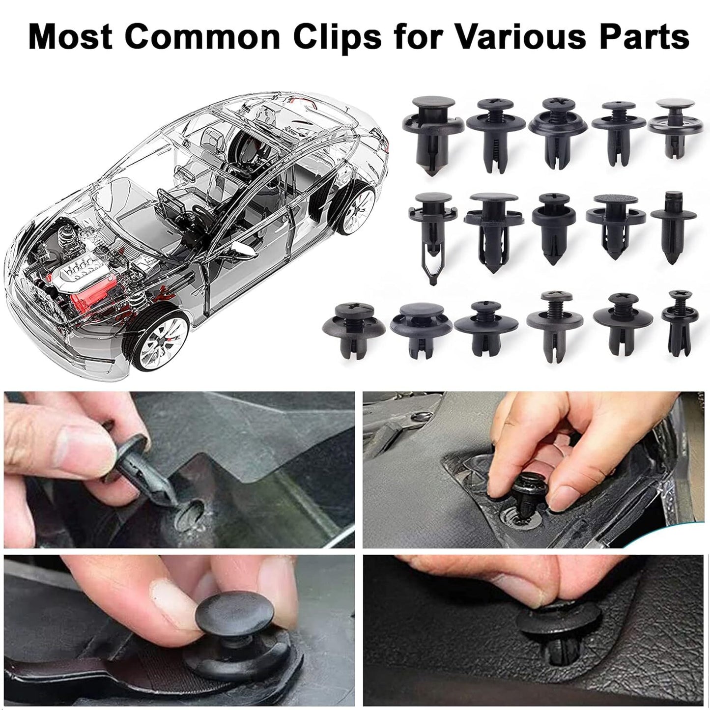 620-piece pack of car body clips, mudguards, and plastic rivets - Car body clips for