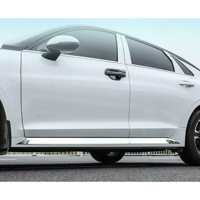 for Kia K5 2021-23 Chrome Steel Side Door Body Molding Skirt Guard Cover Trim 4x