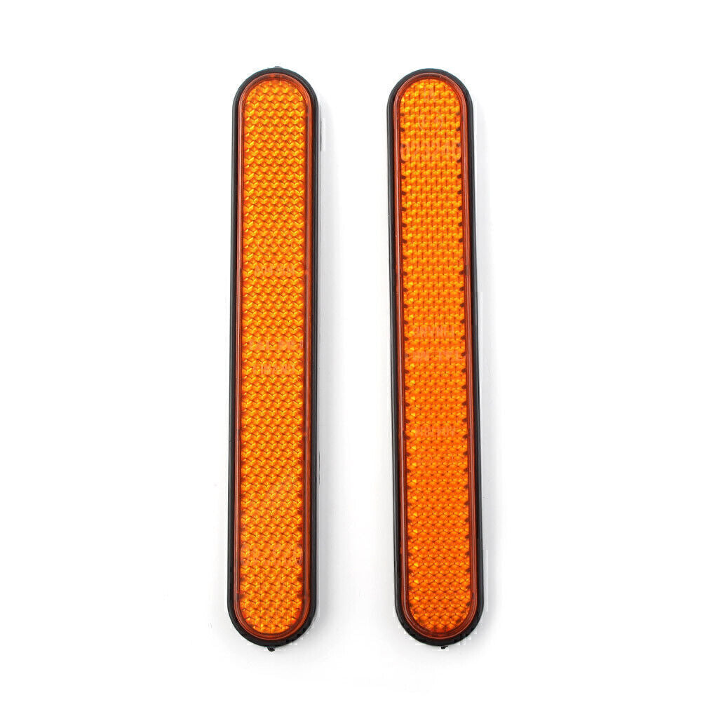 2xRear Mudguard Fender Reflector for Harley Sportster 883 1200 X48 A1 ABS Orange