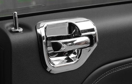 For 2010-2015 2016 for Jeep Compass ABS Chrome Interior Door Bowl Cover Trim 4PCS