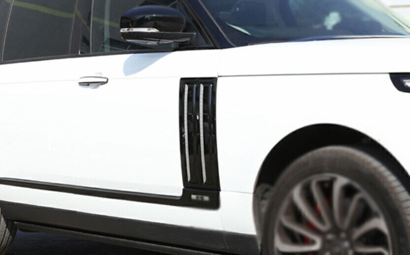 2X Silver Black Front Side Vent Fender Cover Refit for Range Rover L405 2013-22