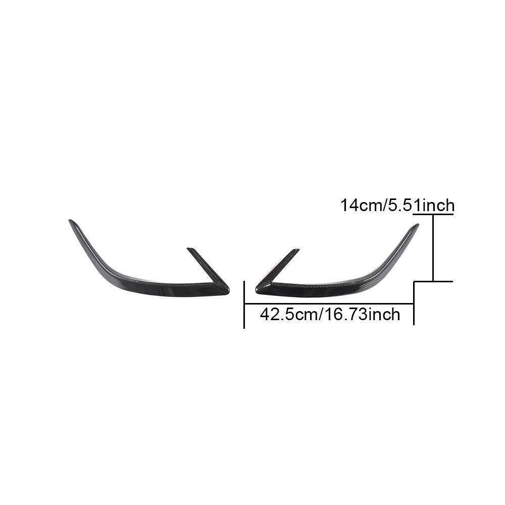 For 2018-2022 for Kia Stinger Real Carbon Rear Bumper Side Vent Canard Fins Trim 2Pc