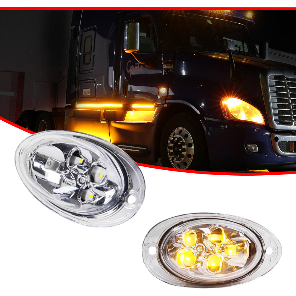 Transparent lens cab-side marking turn signal light kit for Freightliner Cascadia 08-17