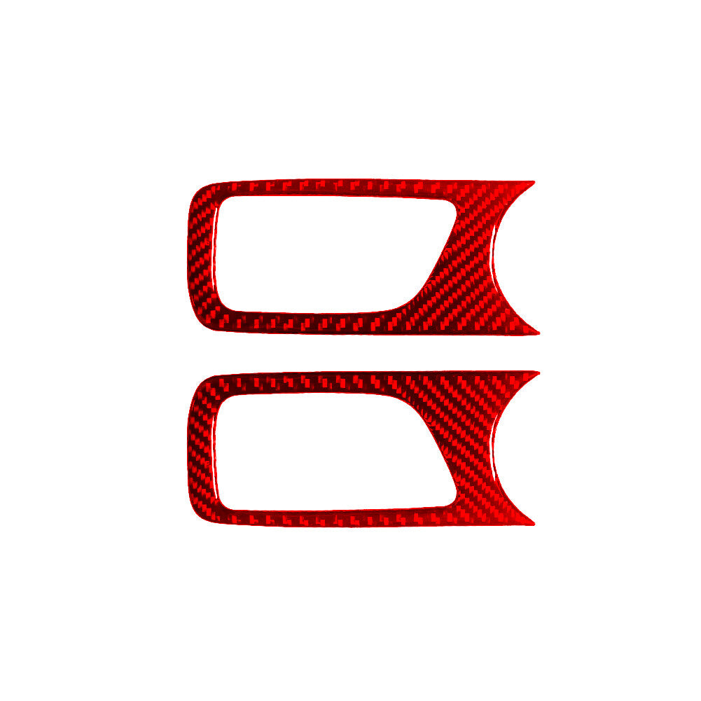Red Front Door Handle Trim Cover Decor Carbon Fiber for Toyota Tacoma 2012-2015