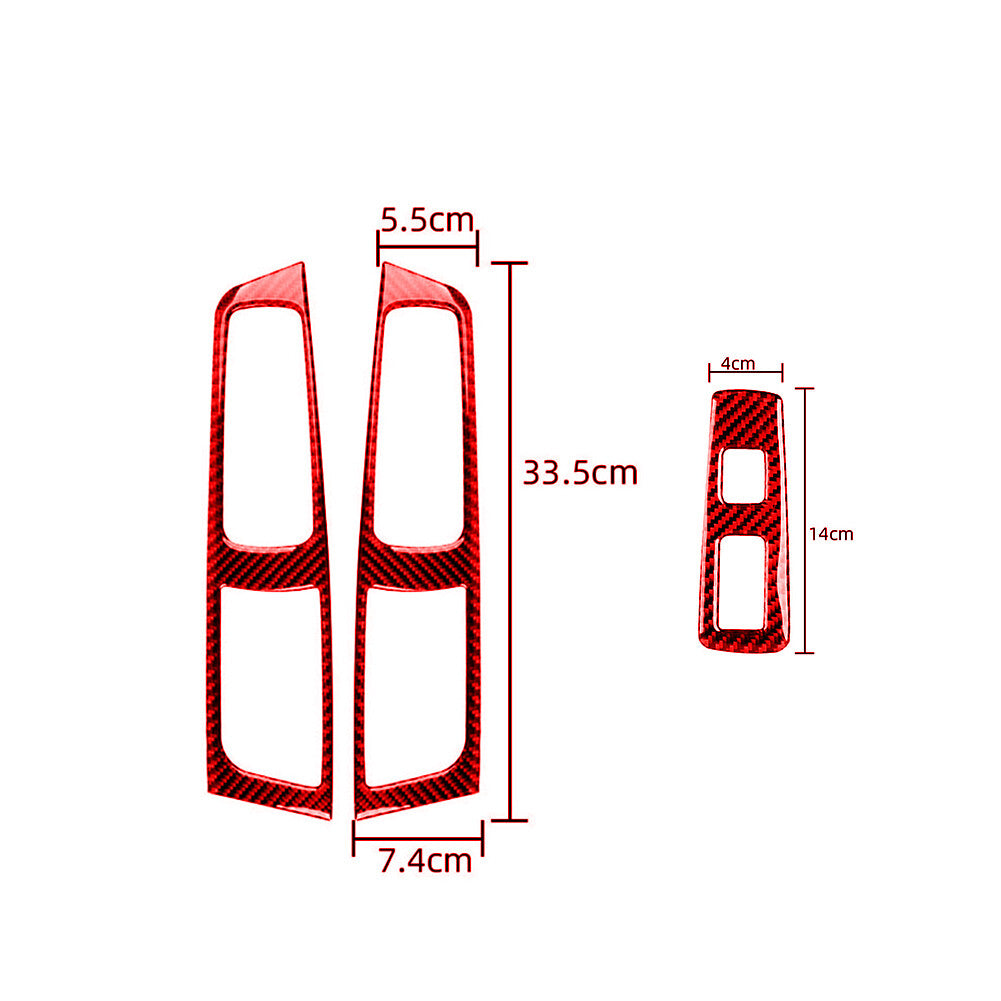Red Carbon Fiber Front Window Control Cover Trim for Subaru Forester 2009-2013