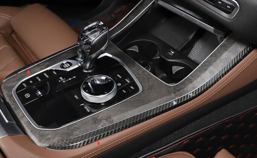 Dry Carbon Fiber Console Gear Shift Both Side Trim 2PCS for BMW X7 G07 2019-2022