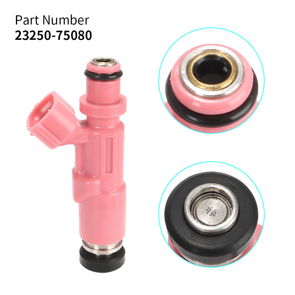 4-pack of new fuel injectors 23250-75080 for Toyota Tacoma 2.4L 4Runner 2.7L 00-04 USA