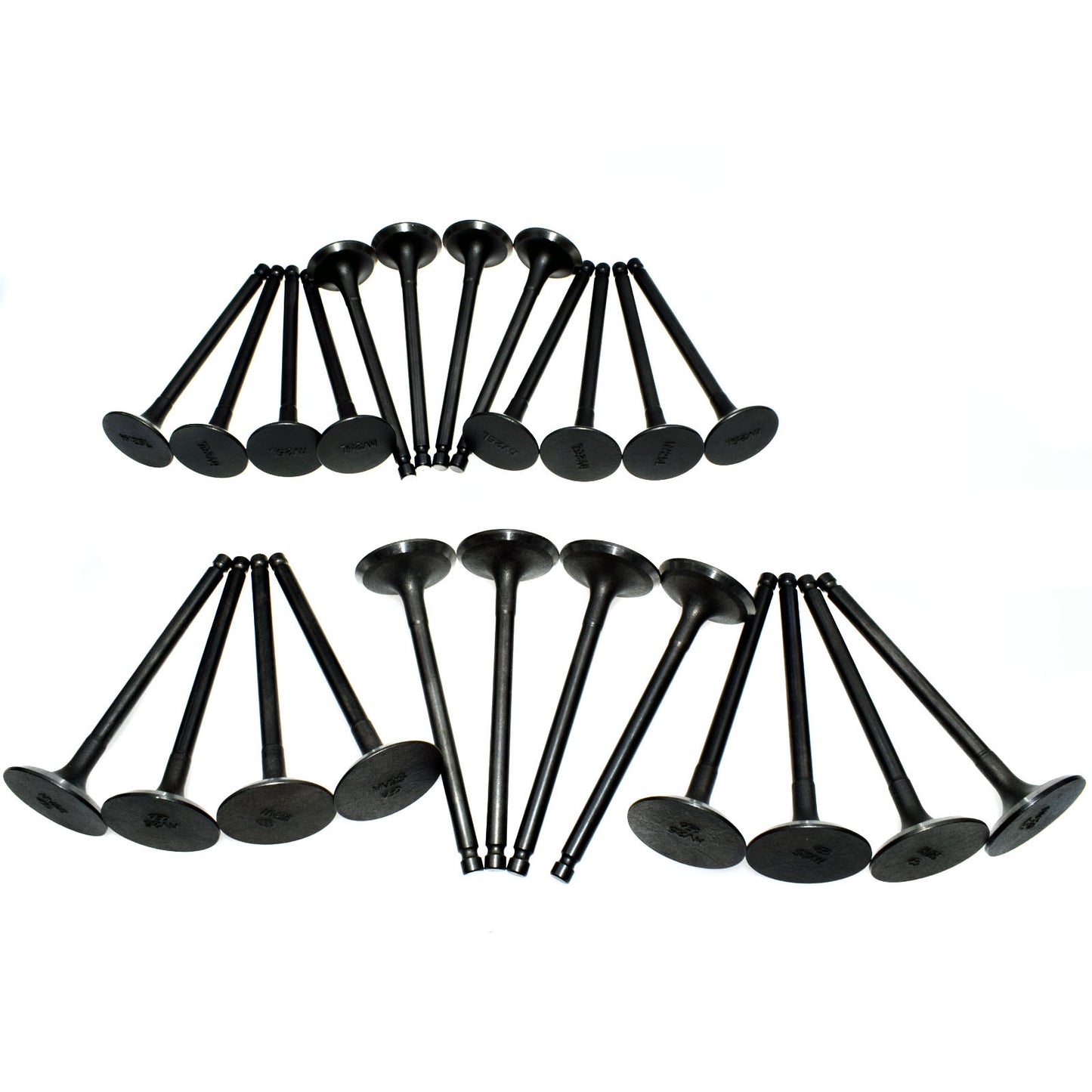 Intake and exhaust valves suitable for Hyundai and for Kia 2.5L and 2.7L engines (models 2221137201 and 2221237200, 24-piece set).