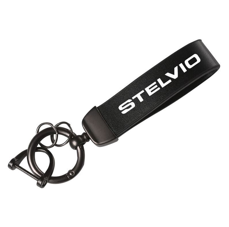 Carbon fiber leather red car keychain/key ring with horseshoe buckle suitable for Audi for A4