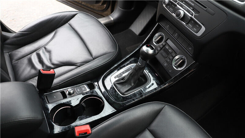 Car Inner Middle Console Drinking Glass Trim Fit for Audi Q3 13-2018 Black Wood