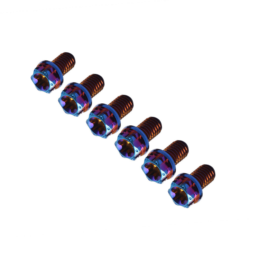 6pcs Bolts Torx Head Flange Screws M6x10mm For Motorcycle Bike Bicycle