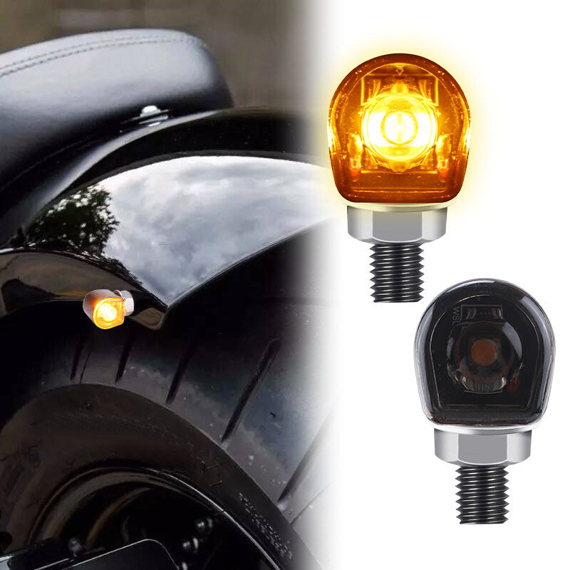 2X Smoke Motorcycle LED Turn Signal Blinker Light Indicator Amber for Mini Universal