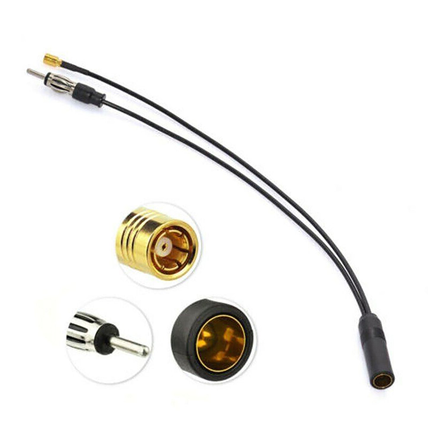 DAB FM / AM Car Radio Aerial Active Antenna SMB DIN Splitter Adapter Cable New