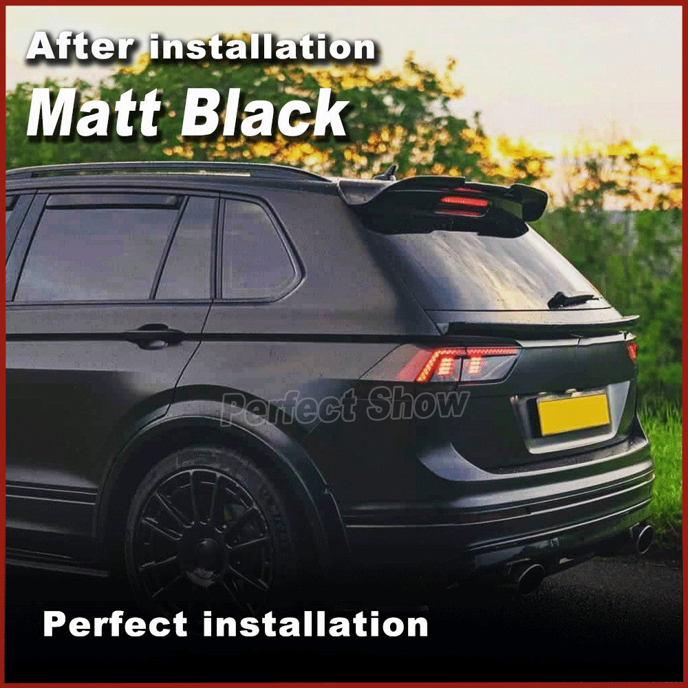 MATT BLACK Rear Roof Spoiler Wing Lip for Volkswagen for VW for Tiguan MK2 SUV 2017-2019