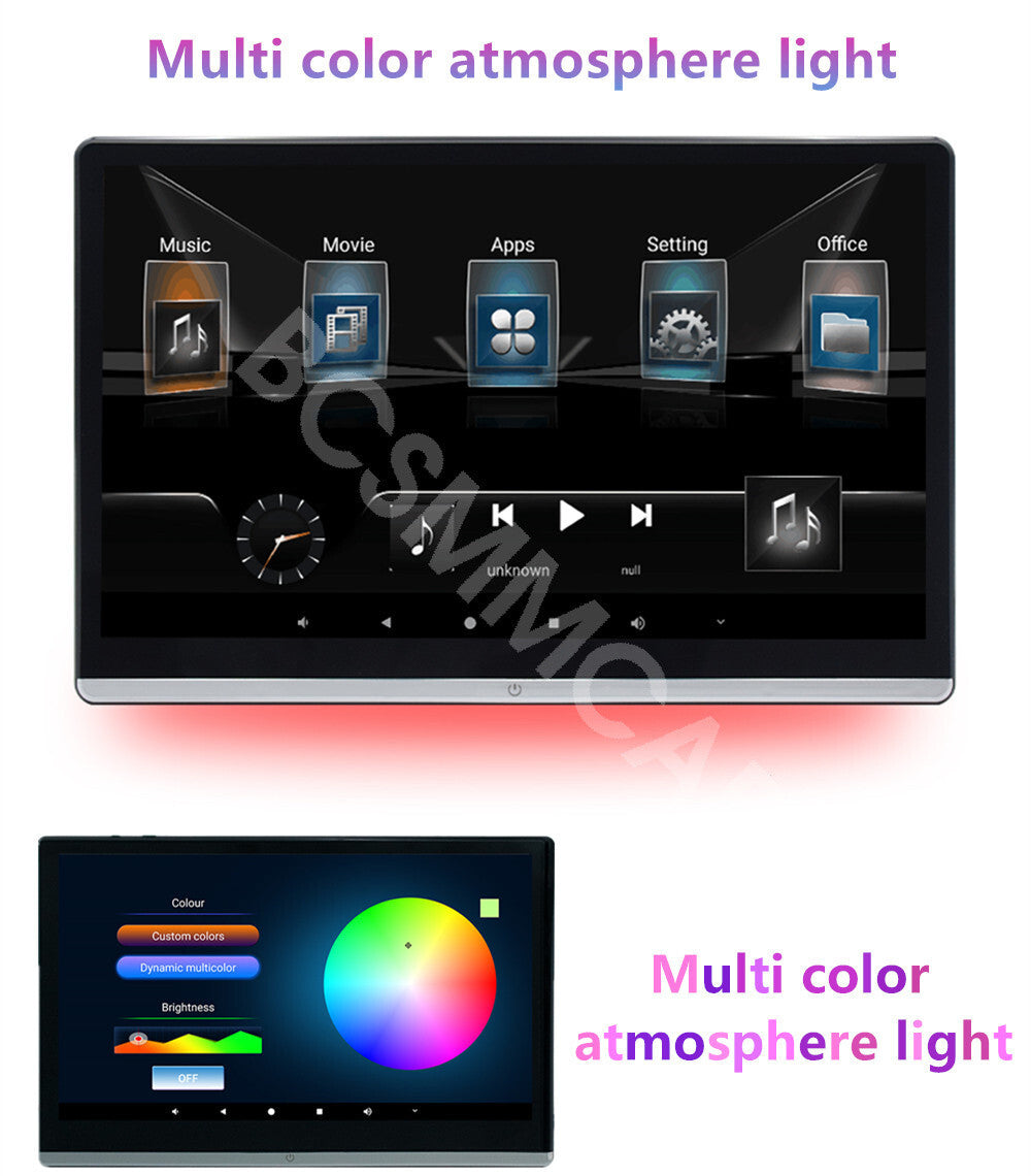 14in Car Headrest Monitor Android 12 Bluetooth Touch Screen Player WIFI 2+32G