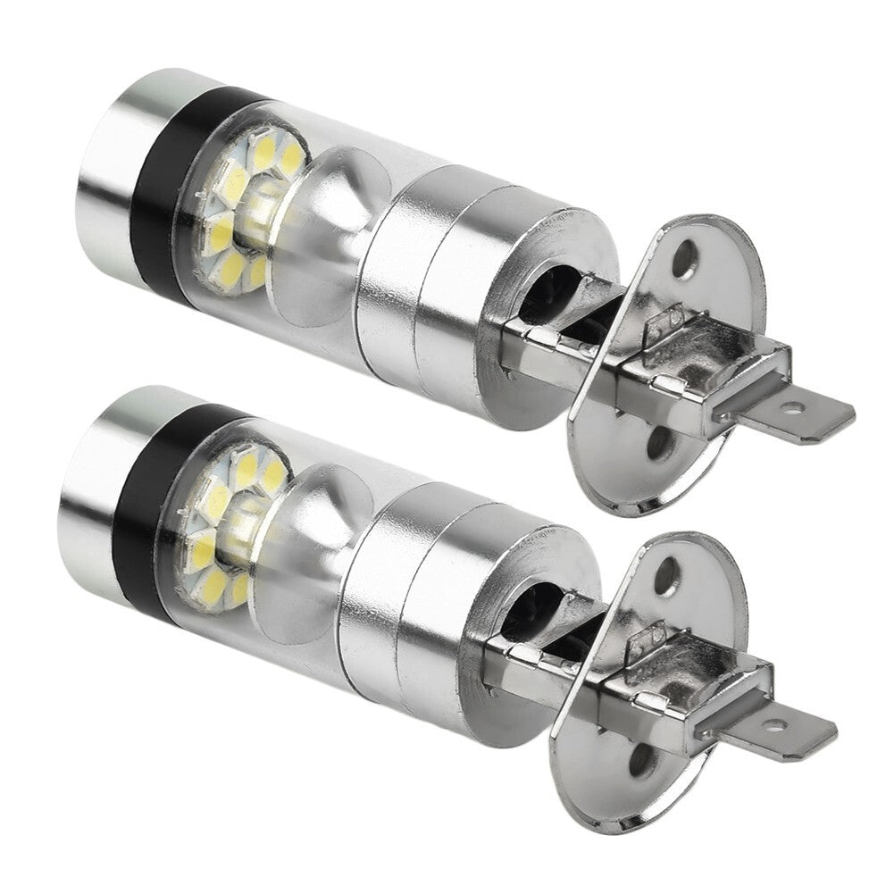 Upgrade your car lighting system with 2 H1 100W 20SMD LED white bulbs