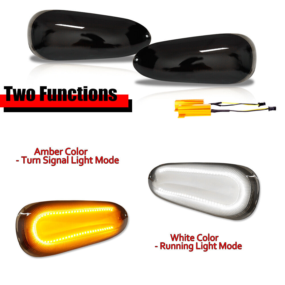 2-Piece DRL Turn Signal LED Light Replacement Kit for 1994-1998 for Mitsubishi 3000GT Black