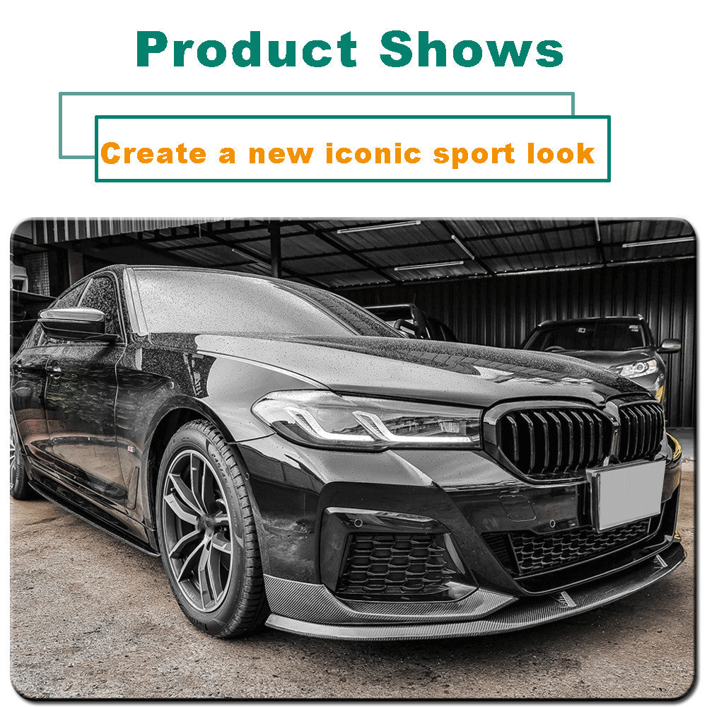 for BMW G30 530i 540i M550i M-Sport 2021-23 REAL Carbon Front Bumper Lip Spoiler