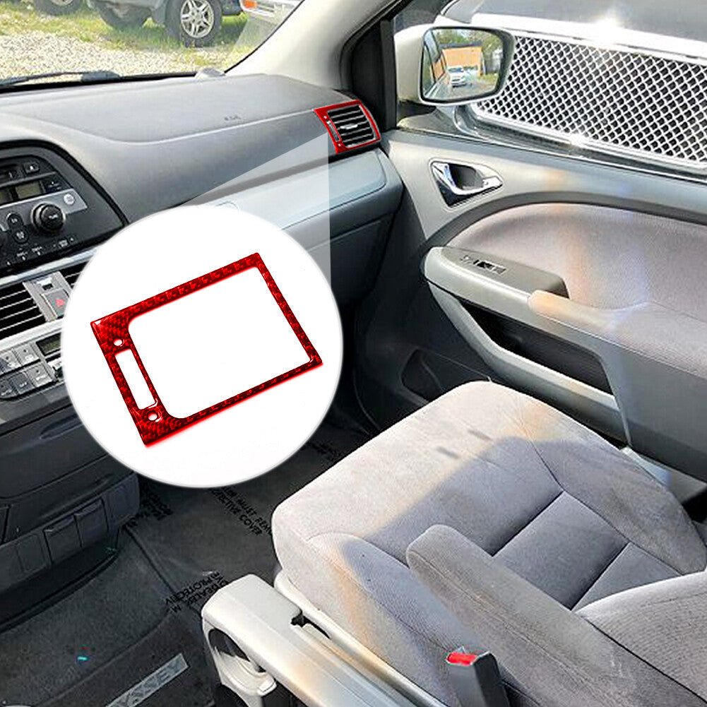 2X Red Carbon Fiber Side AC Air Vent Outlet Cover Trim for Honda Odyssey 2005-10