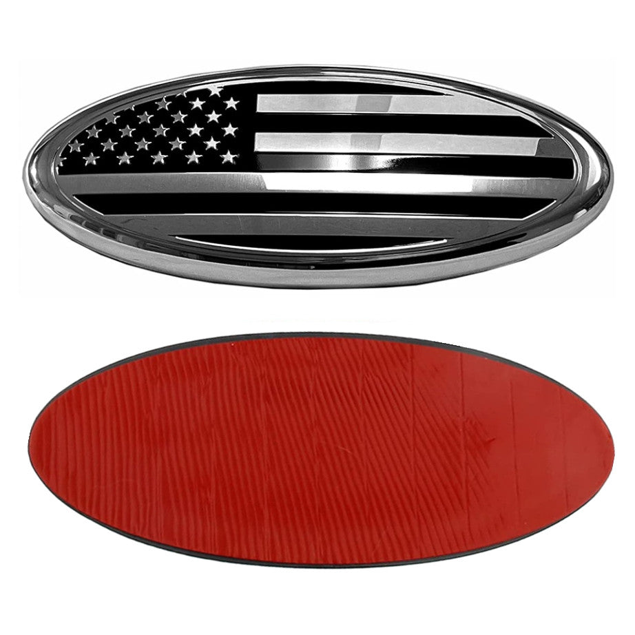 7inch for ford F150 F250 Edge Silver FRONT GRILL Tailgate US Flag Oval Emblem Badge