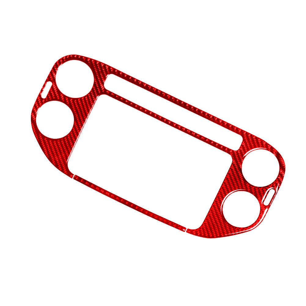 Red Carbon Fiber Center Vent Outer Frame Trim for Volkswagen for Tiguan 2013-2017