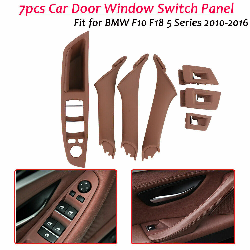 7-piece set of interior door handles, window lifter switch buttons, and frame panels for BMW F10 and F18