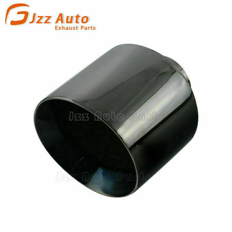1Piece Universal 3'' inlet 5'' outlet Exhaust End Tips Muffler Black Exhaust Tip