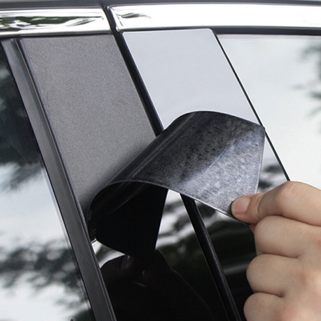 6P for Ford Escape 13-19 Piano Black Pillar Posts Door Window Molding Strip Trim