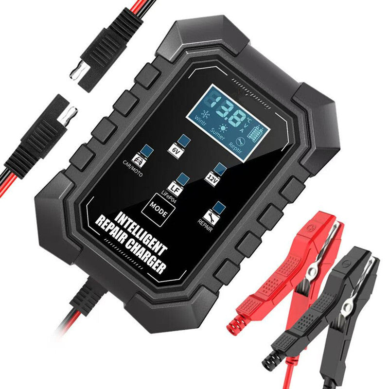 Motorcycle Battery Charger LCD Digital Display Screen for Smart Pulse Repair Chargin