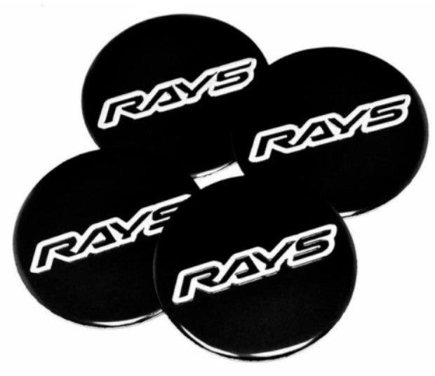4-Piece Pack 45mm Black Ray Wheel Center Stickers Rim Edge Stickers - New Arrival