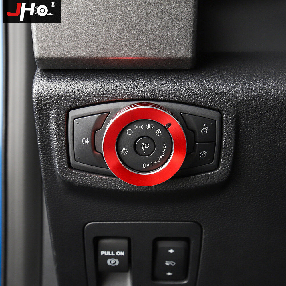 Headlight Switch Knob Cover Trim Button Ring Frame Decor for Ford F150 for Mustang