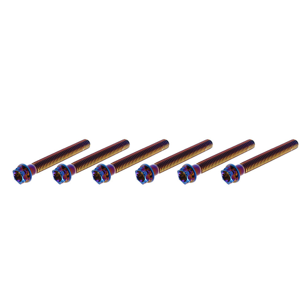 6pcs Bolts Torx Head Flange Screws M8x60mm BurnBlue For Motorcycle Bike