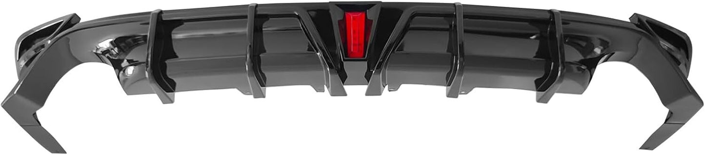 Fit 2018-23 for Toyota for Camry LE XLE Black Rear Bumper Lip Spoiler Lower Diffuser LED