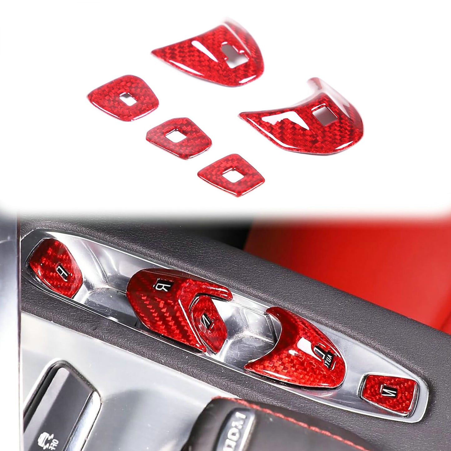 REAL HARD Carbon Fiber Console Gear Shifter Button for Corvette C8 2020-2023 NEW